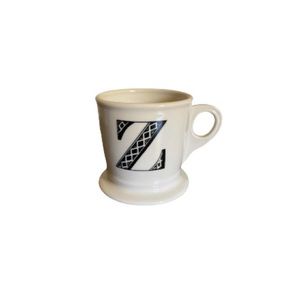 Anthropologie Cream and Black Ceramic Letter Z Mug